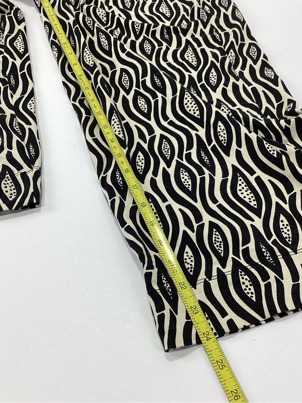 Gudrun Sjoden Pull On Flow Pants Black & Cream Patterned Wide-Leg Cross Front XL - Picture 8 of 10